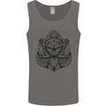 Anchor Skull Sailor Sailing Captain Pirate Ship Mens Vest Tank Top Charcoal