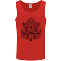 Anchor Skull Sailor Sailing Captain Pirate Ship Mens Vest Tank Top Red