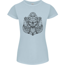 Anchor Skull Sailor Sailing Captain Pirate Ship Womens Petite Cut T-Shirt Light Blue