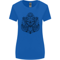 Anchor Skull Sailor Sailing Captain Pirate Ship Womens Wider Cut T-Shirt Royal Blue