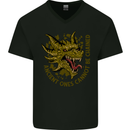 Ancient Ones Fantasy Dragon Mens V-Neck Cotton T-Shirt Black