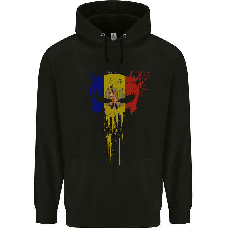 Andorra Skull Gym Training Bodybuilding Childrens Kids Hoodie Black