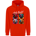 Andy Bearhol Funny Panda Bear Parody Art Childrens Kids Hoodie Bright Red