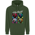 Andy Bearhol Funny Panda Bear Parody Art Childrens Kids Hoodie Forest Green