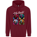 Andy Bearhol Funny Panda Bear Parody Art Childrens Kids Hoodie Maroon