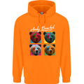 Andy Bearhol Funny Panda Bear Parody Art Childrens Kids Hoodie Orange