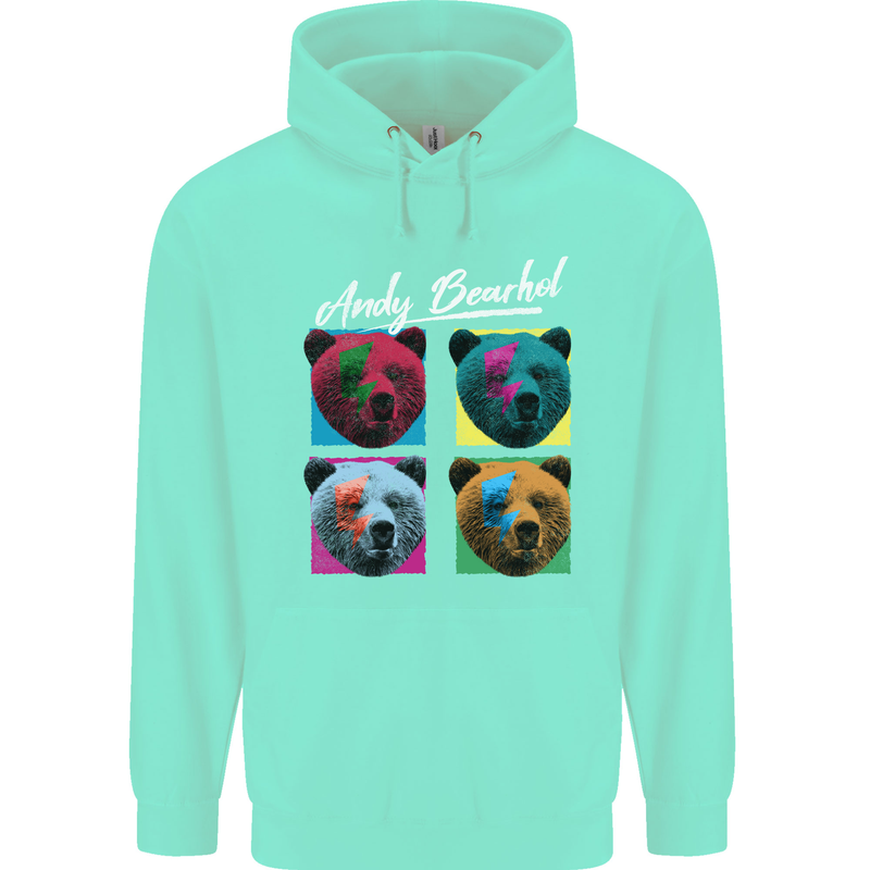 Andy Bearhol Funny Panda Bear Parody Art Childrens Kids Hoodie Peppermint