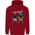 Andy Bearhol Funny Panda Bear Parody Art Childrens Kids Hoodie Red