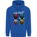 Andy Bearhol Funny Panda Bear Parody Art Childrens Kids Hoodie Royal Blue