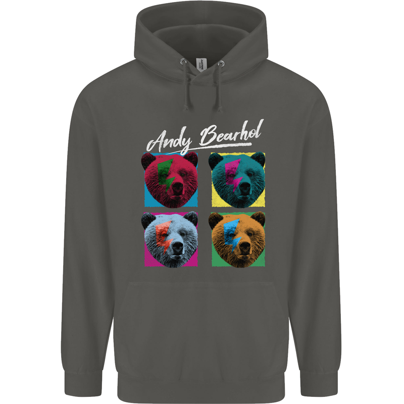 Andy Bearhol Funny Panda Bear Parody Art Childrens Kids Hoodie Storm Grey