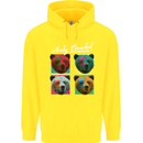 Andy Bearhol Funny Panda Bear Parody Art Childrens Kids Hoodie Yellow