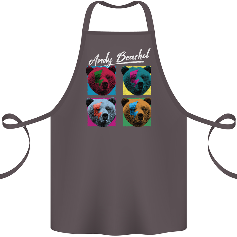 Andy Bearhol Funny Panda Bear Parody Art Cotton Apron 100% Organic Dark Grey
