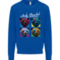 Andy Bearhol Funny Panda Bear Parody Art Kids Sweatshirt Jumper Royal Blue