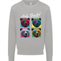 Andy Bearhol Funny Panda Bear Parody Art Kids Sweatshirt Jumper Sports Grey