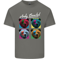 Andy Bearhol Funny Panda Bear Parody Art Kids T-Shirt Childrens Charcoal