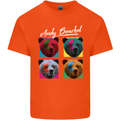 Andy Bearhol Funny Panda Bear Parody Art Kids T-Shirt Childrens Orange