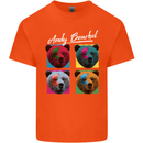 Andy Bearhol Funny Panda Bear Parody Art Kids T-Shirt Childrens Orange