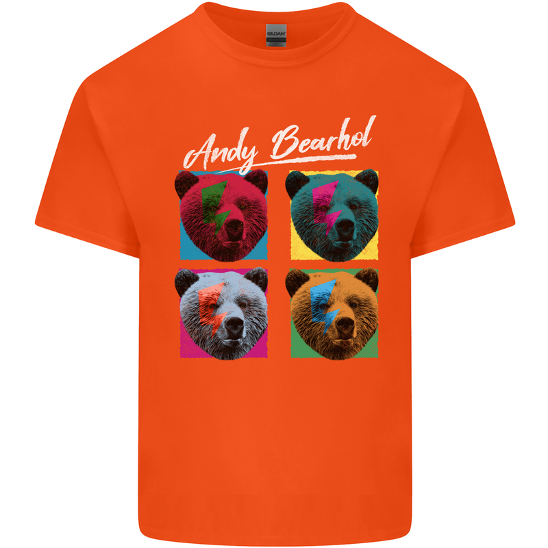 Andy Bearhol Funny Panda Bear Parody Art Kids T-Shirt Childrens Orange