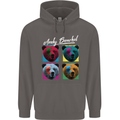 Andy Bearhol Funny Panda Bear Parody Art Mens 80% Cotton Hoodie Charcoal