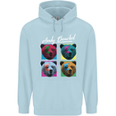 Andy Bearhol Funny Panda Bear Parody Art Mens 80% Cotton Hoodie Light Blue