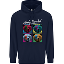 Andy Bearhol Funny Panda Bear Parody Art Mens 80% Cotton Hoodie Navy Blue