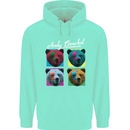 Andy Bearhol Funny Panda Bear Parody Art Mens 80% Cotton Hoodie Peppermint