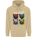 Andy Bearhol Funny Panda Bear Parody Art Mens 80% Cotton Hoodie Sand