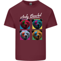 Andy Bearhol Funny Panda Bear Parody Art Mens Cotton T-Shirt Tee Top Maroon