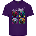 Andy Bearhol Funny Panda Bear Parody Art Mens Cotton T-Shirt Tee Top Purple