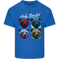 Andy Bearhol Funny Panda Bear Parody Art Mens Cotton T-Shirt Tee Top Royal Blue