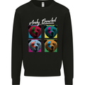 Andy Bearhol Funny Panda Bear Parody Art Mens Sweatshirt Jumper Black