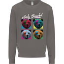 Andy Bearhol Funny Panda Bear Parody Art Mens Sweatshirt Jumper Charcoal