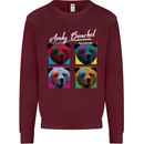 Andy Bearhol Funny Panda Bear Parody Art Mens Sweatshirt Jumper Maroon