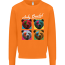 Andy Bearhol Funny Panda Bear Parody Art Mens Sweatshirt Jumper Orange