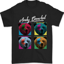 Andy Bearhol Funny Panda Bear Parody Art Mens T-Shirt 100% Cotton Black