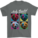 Andy Bearhol Funny Panda Bear Parody Art Mens T-Shirt 100% Cotton Charcoal