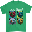 Andy Bearhol Funny Panda Bear Parody Art Mens T-Shirt 100% Cotton Irish Green