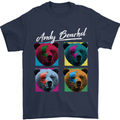 Andy Bearhol Funny Panda Bear Parody Art Mens T-Shirt 100% Cotton Navy Blue