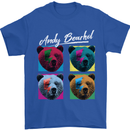 Andy Bearhol Funny Panda Bear Parody Art Mens T-Shirt 100% Cotton Royal Blue