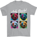 Andy Bearhol Funny Panda Bear Parody Art Mens T-Shirt 100% Cotton Sports Grey