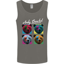 Andy Bearhol Funny Panda Bear Parody Art Mens Vest Tank Top Charcoal