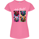 Andy Bearhol Funny Panda Bear Parody Art Womens Petite Cut T-Shirt Azalea
