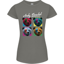 Andy Bearhol Funny Panda Bear Parody Art Womens Petite Cut T-Shirt Charcoal