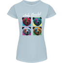 Andy Bearhol Funny Panda Bear Parody Art Womens Petite Cut T-Shirt Light Blue