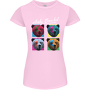Andy Bearhol Funny Panda Bear Parody Art Womens Petite Cut T-Shirt Light Pink