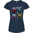 Andy Bearhol Funny Panda Bear Parody Art Womens Petite Cut T-Shirt Navy Blue
