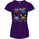 Andy Bearhol Funny Panda Bear Parody Art Womens Petite Cut T-Shirt Purple