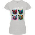 Andy Bearhol Funny Panda Bear Parody Art Womens Petite Cut T-Shirt Sports Grey