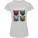 Andy Bearhol Funny Panda Bear Parody Art Womens Petite Cut T-Shirt Sports Grey