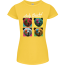 Andy Bearhol Funny Panda Bear Parody Art Womens Petite Cut T-Shirt Yellow